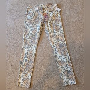 Animal print jeans